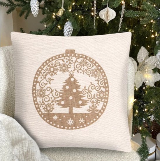 Декоративная наволочка "Гобелен" Нидерланды беж Елка 45*45 (±2) см