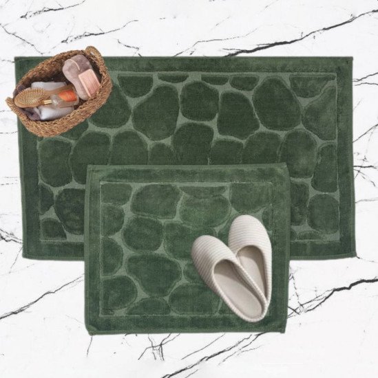 Комплект ковриков для ног в ванную 2 шт. "Karven" Tas хаки 50*60 см, 60*100 см