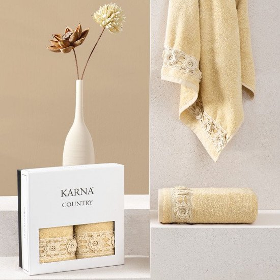 Комплект махровых полотенец 2 шт. "Karna" Country V2 50*90 см