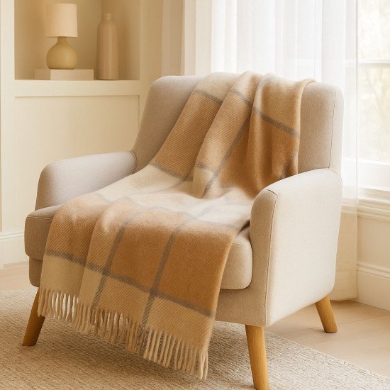 Плед "Vladi" Эльф Oliver белый/бежевый/серый 170*210 см