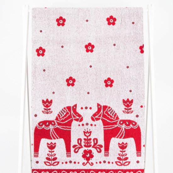 Полотенце махровое кухонное "Речицкий текстиль" Конек-свистунок (3 бело-кр.) 40*67 см