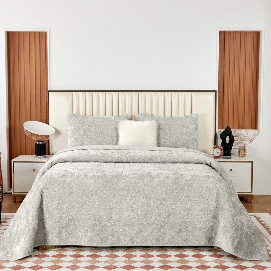 Покрывало  с наволочками "Sofi De Marko" Розалин светло-серый 240*260 см