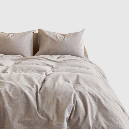 Постельное белье Вареный хлопок "Nova" Eco Line- бежевый Евро