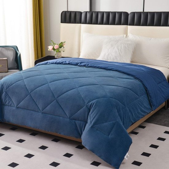 Покрывало двустороннее "Sofi De Marko" Монако синий Евро макси, 220*240 см