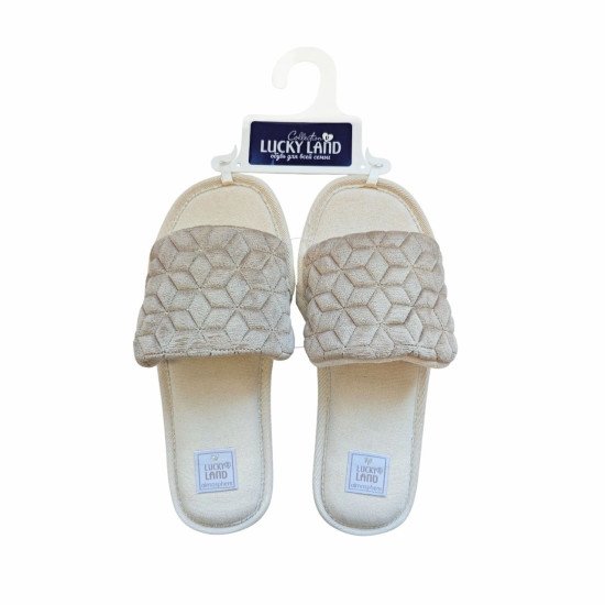 Тапочки женские "Lucky land" Comfort бежевый-5 40