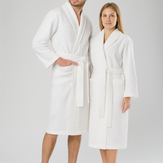 Халат вафельный  Шалька белый 50-52 (XL/2XL)