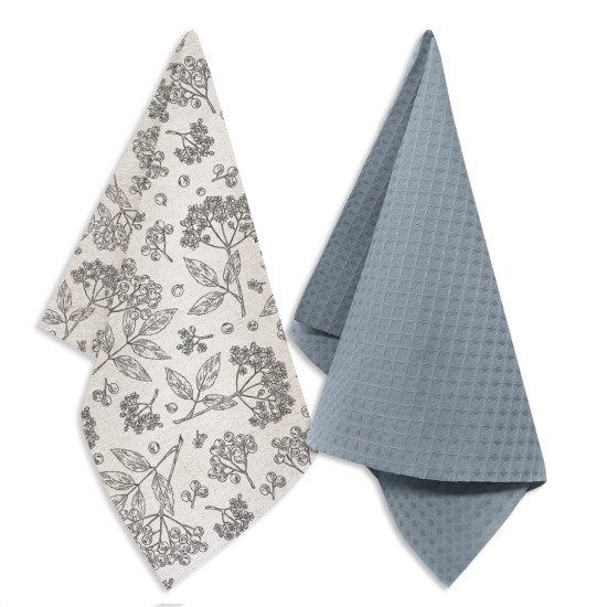 Комплект кухонных полотенец 2 шт "Гранд Стиль" соцветье на полосе 39*60 -1 шт, 35*60 - 1 шт.