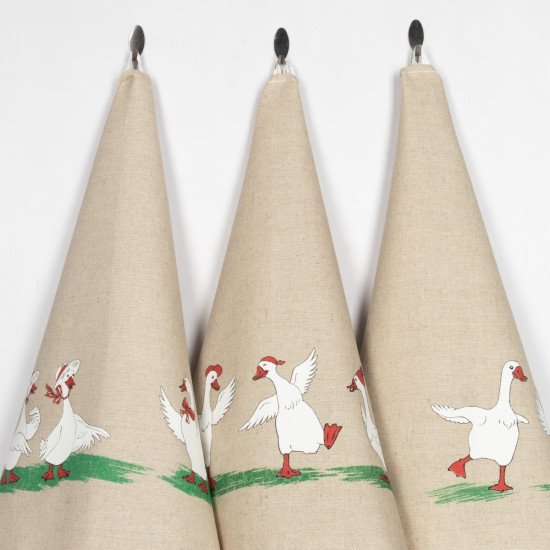 Комплект полотенец для кухни 3 шт. "Белорусский Лён" Гуси-3 45*60 см