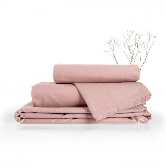 Простыня на резинке Саржа Меланж Desert Rose 200*200 высота 20 см