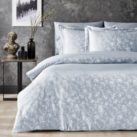 Постельное белье Жаккард Clarinda- голубой Евро