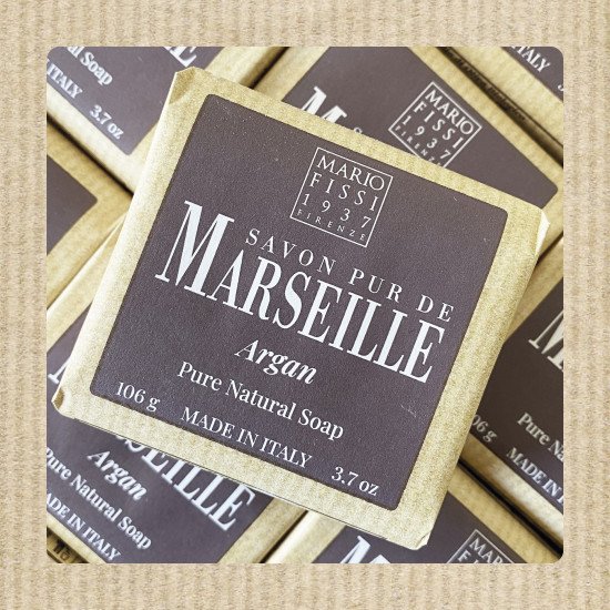 Мыло "Mario Fissi" Savon Pur de Marseille/Марсельское Argan/Масло аргании 106 г