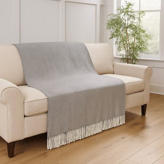 Плед "Vladi" Валенсия Boucle белый/дымчатый 140*200 см