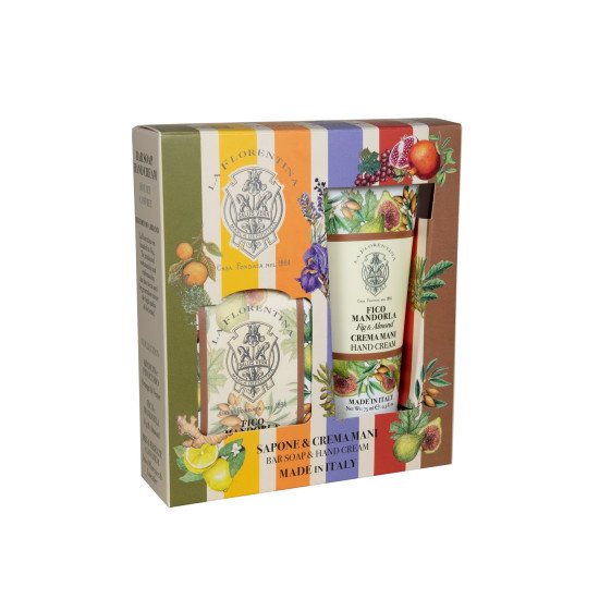 Подарочный парфюмированный набор для рук 2 предмета "La Florentina" Фруктовые сады Fig&Almond/Инжир и миндаль 75 мл, 106 г
