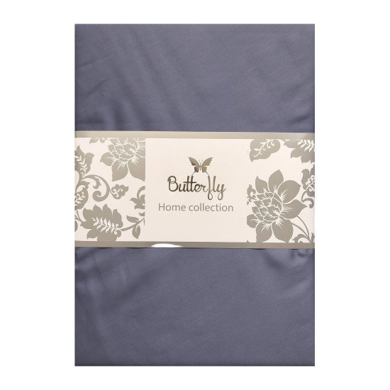 Простыня на резинке "Butterfly" Сатин Делюкс 005 дымчато-синий 160*200 высота 35 см