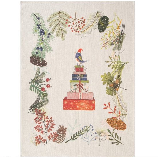 Полотенце кухонное "Белорусский Лён"  Зимний праздник new-2 рис.1076 45*60 см