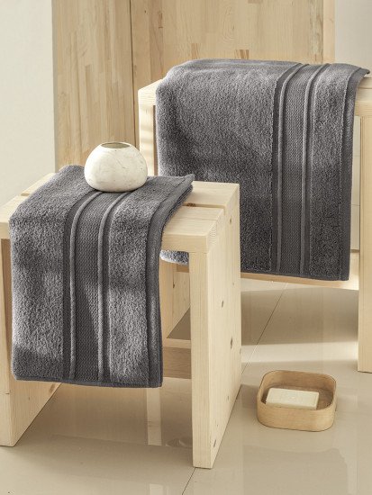 Полотенце махровое 1 шт "Karna" Viana Zero Twist темно-серый 70*140 см