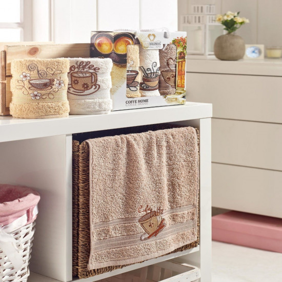 Комплект махровых полотенец для кухни 3 шт. "Two Dolphins" Coffee Home 30*50 см