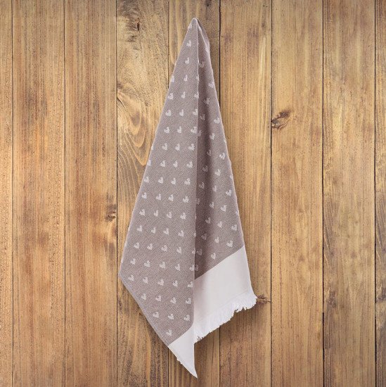 Полотенце махровое кухонное Hearts бежевый 40*60 см