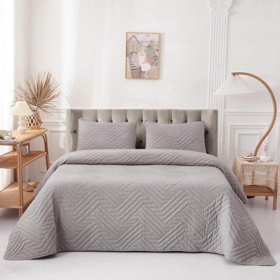 Покрывало с наволочками Мориц серый 230*250 см