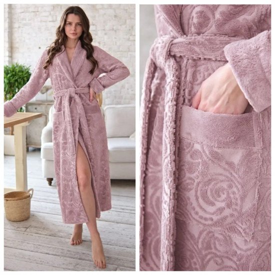 Халат женский велюровый "Vien" Miranda сухая роза 44-46 (S/M)