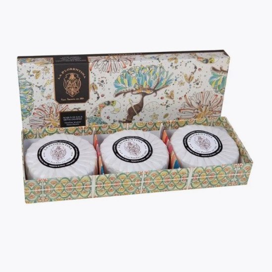 Подарочный набор парфюмированного мыла 3 шт. "La Florentina" Giordano Segreto/Секрет Marine water & Hawthorn / Морская вода и Кратегус 3*115 г