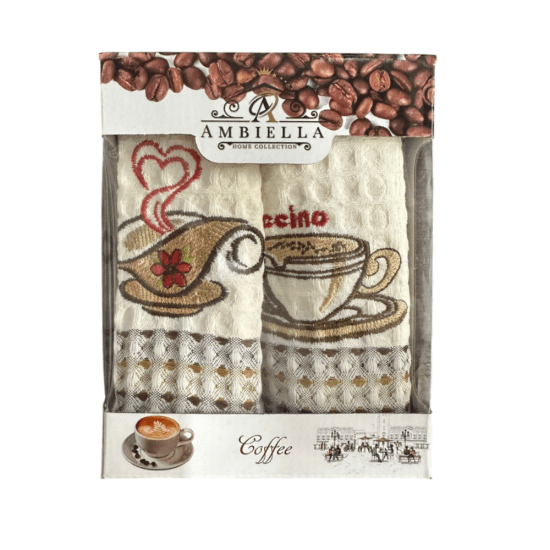 Комплект полотенец для кухни 2 шт. "Ambiella" Кофе-8 35*50 см