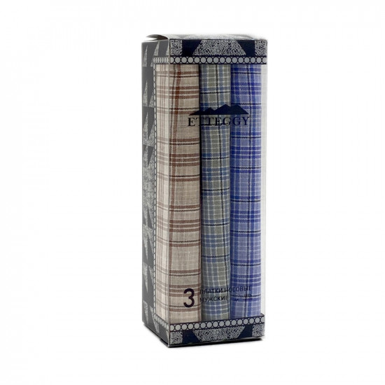 Набор мужских  носовых платков Подарочный "Etteggy"  38*38 см-3 шт.