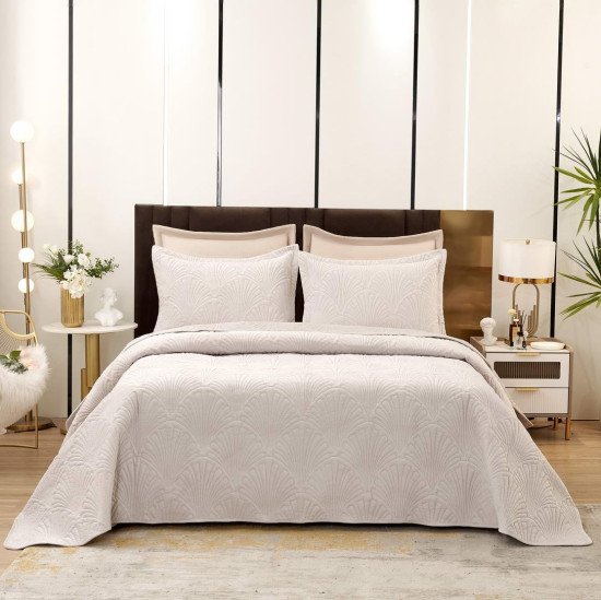 Покрывало  с наволочками Ариэль серебро 240*260 см