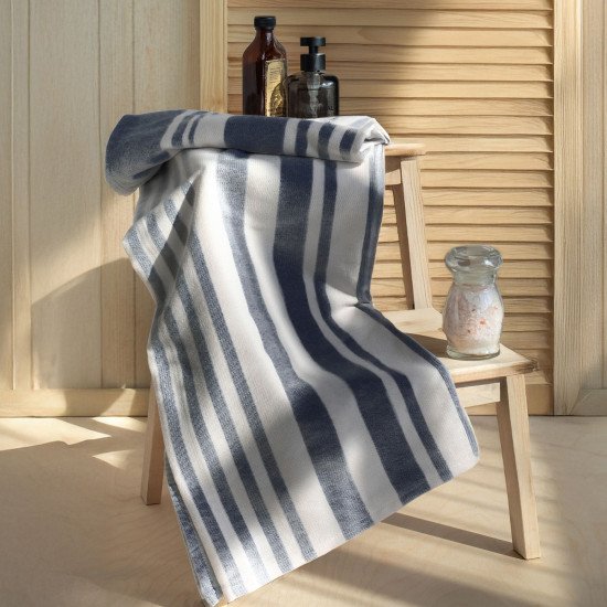 Полотенце-хамам 1 шт "Волшебная ночь" пестротканое темно-синий/суровый 100*150 см