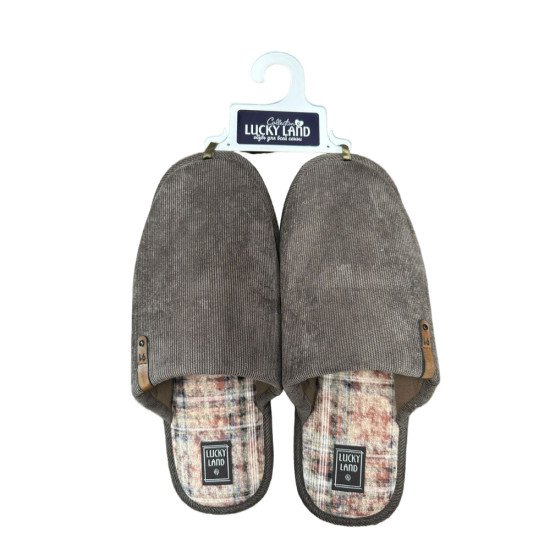 Тапочки мужские "Lucky land" Comfort 4987 коричневый 45