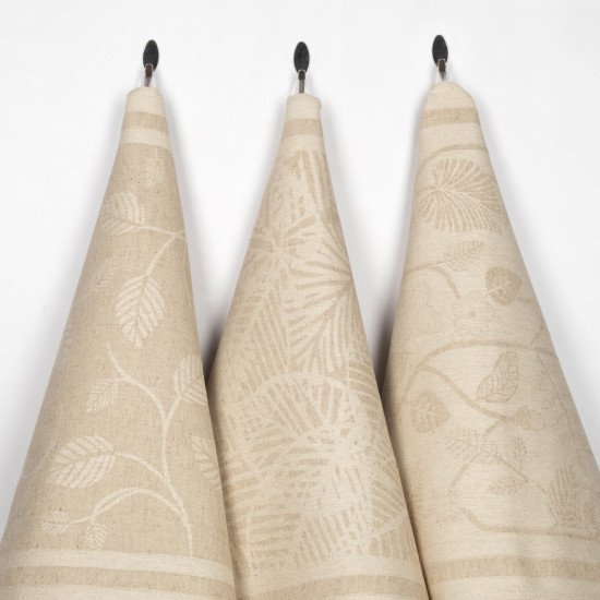 Комплект полотенец для кухни 3 шт. "Белорусский Лён" Резные листья-3/285 47*70 см