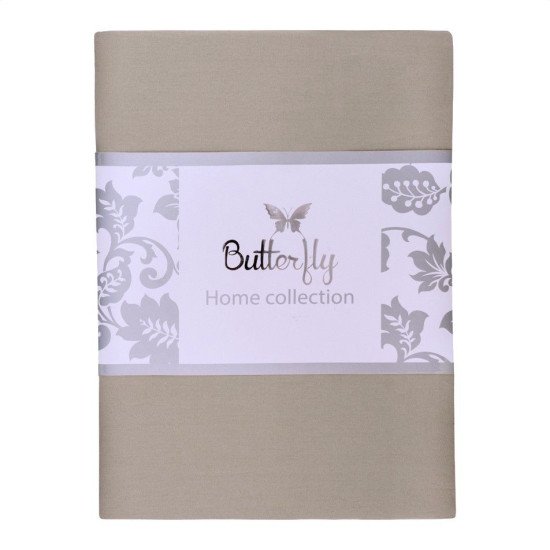 Простыня "Butterfly" Сатин Делюкс 015 бежево-песочный 240*260 см