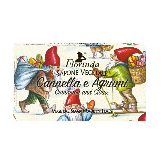 Мыло парфюмированное "Florinda" Marry Christmas/Счастливого рождества Cannella e Argumi/Корица и цитрус 100 г