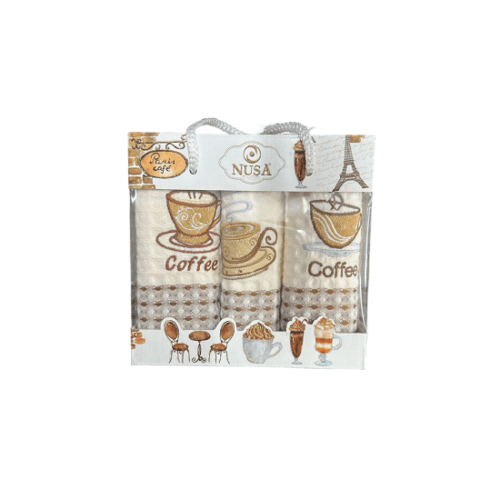 Комплект полотенец для кухни 3 шт. "Nusa" Кофе v2 35*50 см