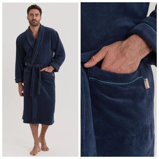 Халат мужской велюровый "Vien" Daniel джинс 52 (2XL)
