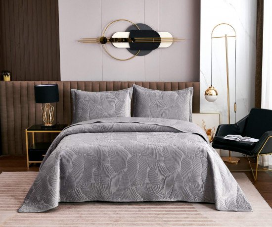 Покрывало с наволочками Ноэль пепельно-лиловый 240*260 см