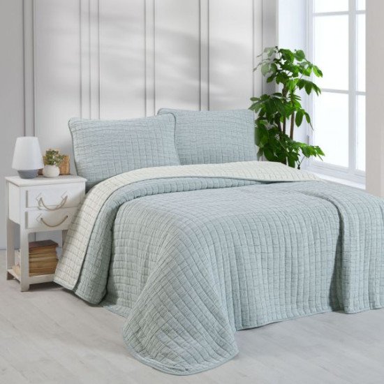 Покрывало с наволочкой "Karven" Muslin Kare зеленый/v5 yesil 160*240 см