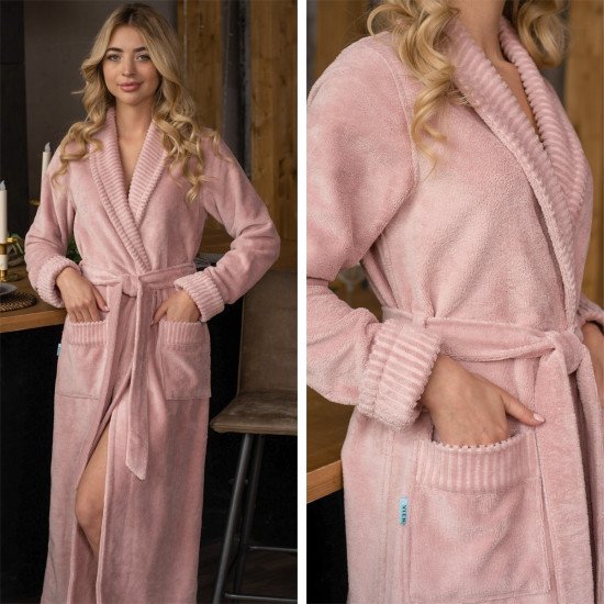 Халат женский велюровый "Vien" Anastasia pudra 44 (S)