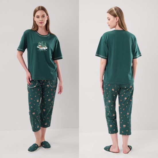 Комплект женский "Clever" Морозко зелёный/красный 50 (XL)