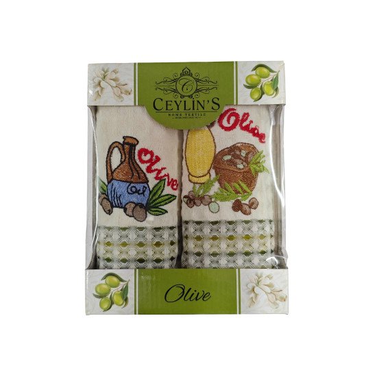 Комплект полотенец для кухни 2 шт. "Ceylin's" Олива 35*50 см