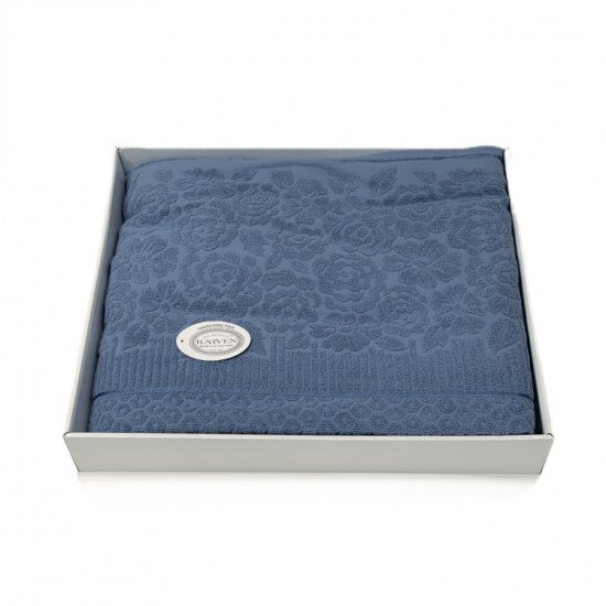 Покрывало-простыня махровая Rose v14 индиго 160*220 см