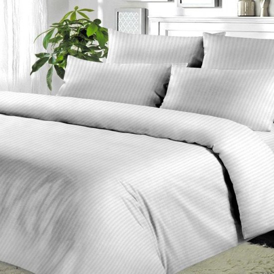 Простыня на резинке "Butterfly" Страйп-сатин белый 120*200 высота 35 см