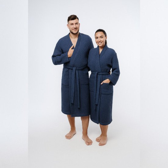 Халат вафельный  Бохо индиго 40-42 (XS/S)