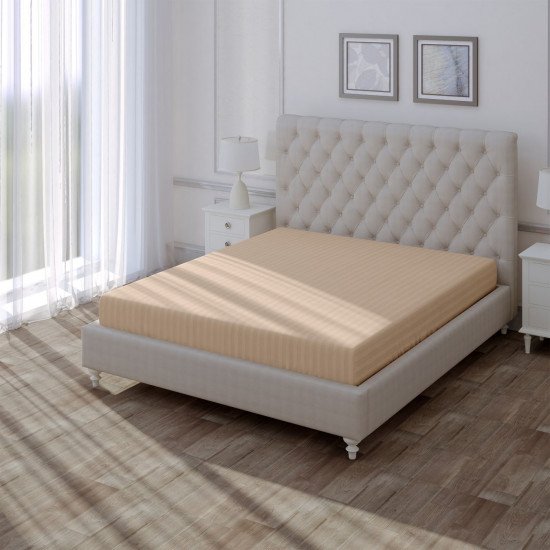 Простыня на резинке Страйп-сатин Bronze 200*200 высота 20 см