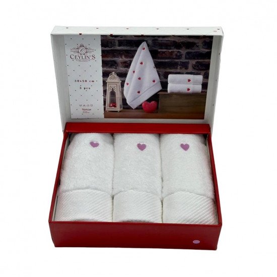 Комплект махровых полотенец 3 шт. "Celin's" Kalpli сиреневый 30*50 см