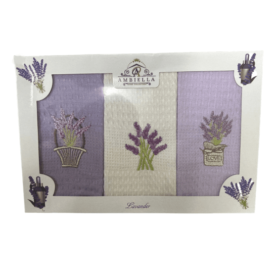 Комплект полотенец для кухни 3 шт. "Ambiella" Лаванда v1 40*60 см