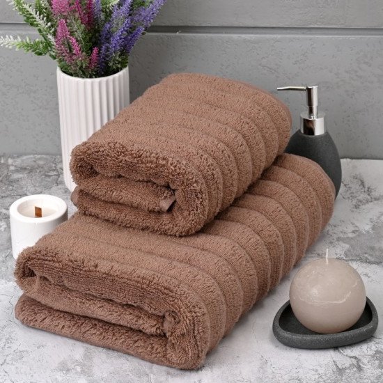 Полотенце махровое 1 шт "Ceylin's" Dalga коричневый 50*90 см