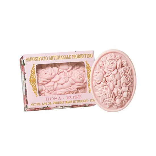 Мыло растительное "Saponicifio Artiginale Fiorentino" Ароматическое с окошком Роза 125 г