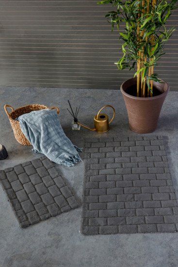 Комплект ковриков для ног в ванную 2 шт. "Do&Co" Wall антрацит 40*60 см, 60*100 см