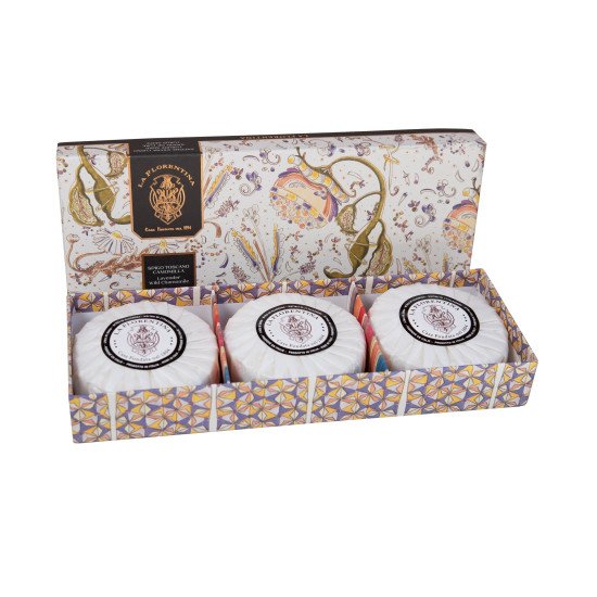 Подарочный набор парфюмированного мыла 3 шт. "La Florentina" Giordano Segreto/Секрет Lavender&Wild Chamomile/Лаванда и дикая ромашка 3*115 г